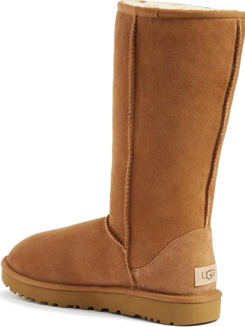 UGG Chestnut Suede Mid-Calf Sheepskin Cozy Boots size 10